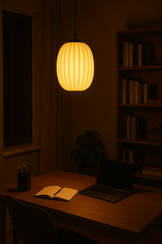 A_photograph_captures_a_warmly_lit_home_office_at_